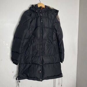 PARAJUMPERS PJS Women's Long Down Jacket Masterpiece Series Black Sz L